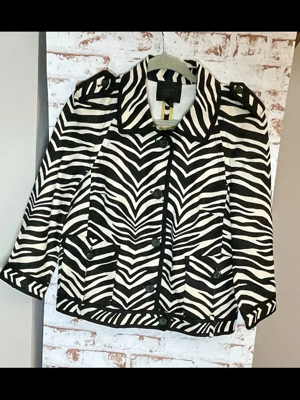 J. Crew Collection Linen Zebra-Print Bomber Jacket